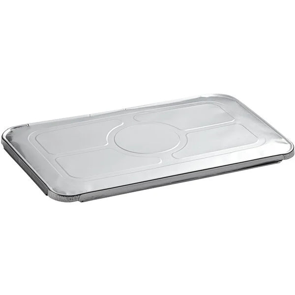 metalic silver lid on a white background