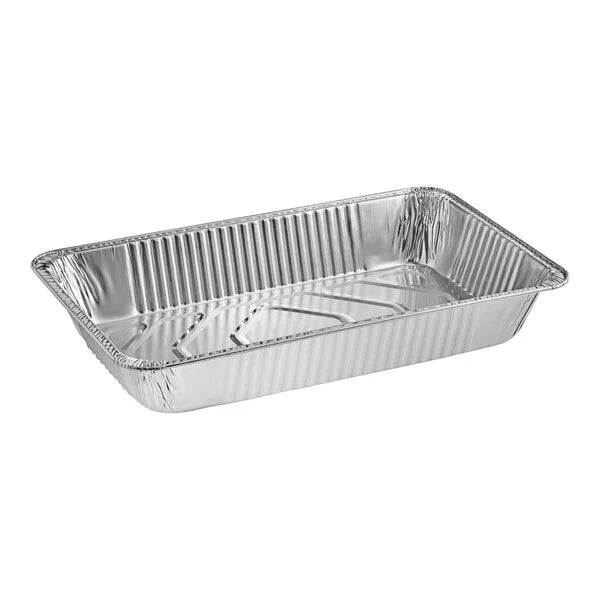 Aluminum foil pan on a white background