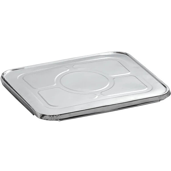 metalic silver lid on a white background